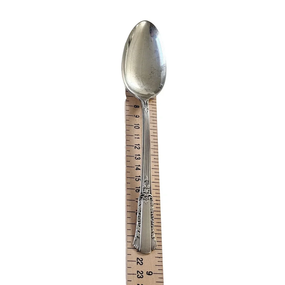 WM Rogers Treasure 1940 Overlaid IS Silverplate Dinner Spoon 8 3/4